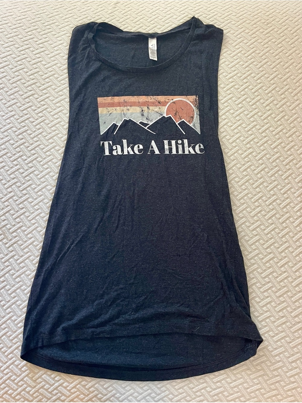 Take A Hike Sunset Mountain Muscle Tee NWOT Small